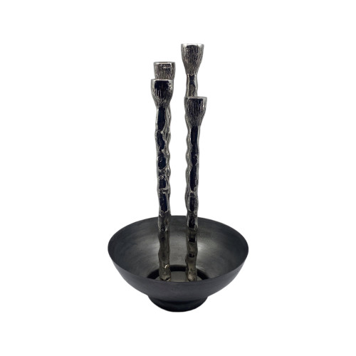 45 cm Silver 4 Pcs Candle Holder